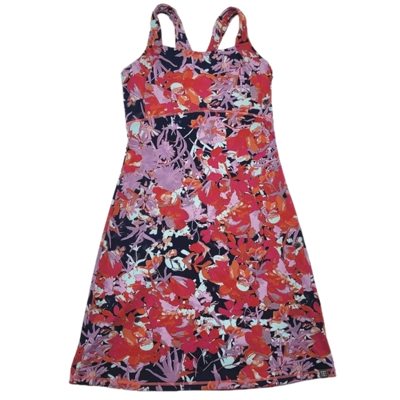 Title Nine Dream Dress Floral Pink Coral Sleeveless Built In Bra Pocket Sz Small - Picture 1 of 16